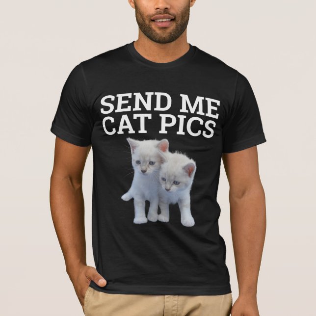 ENVOYEZ-MOI CHAT PICS, T-shirts pour hommes (Devant)
