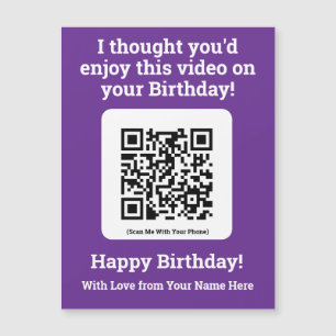 Envoyez une vidéo par code QR sur une carte magnét
