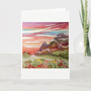 "Eon Isle : Sunset Mountain" Carte de voeux 5" x 7
