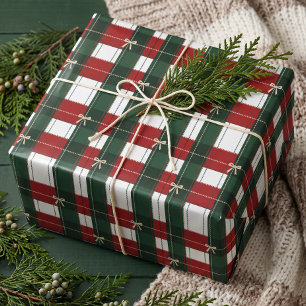 Épais Papier Cadeau Tartan Rouge & Vert Buffalo Pl