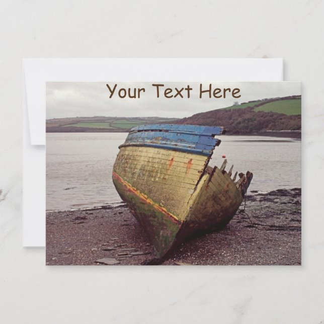 Epave de bateau personnalisable, Cornwall, UK Card (Devant)