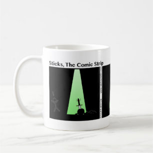 Épée drôle dans la tasse en pierre de Stickman 