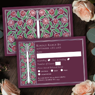 Épée florale médiévale mauve argentée RSVP de mari