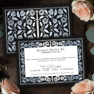 Épée Médiévale Argentée Noire RSVP Mariage Royal