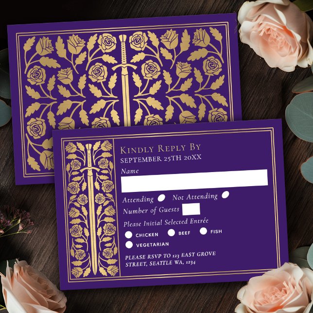 Épée Médiévale Violet Or Réponse Mariage (Créateur téléchargé)