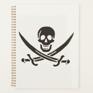 Épées de crâne d'obsidienne Drapeau pirate de Cali