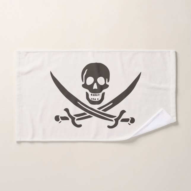 Épées de crâne d'obsidienne Drapeau pirate de Cali (Serviette à main)