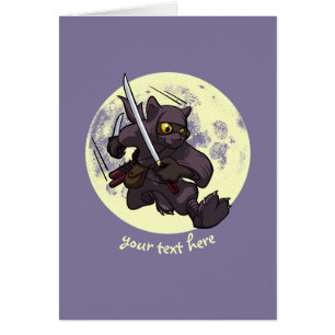 Épées de Ninja Katana de chat noir pilotant la