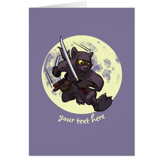 Epees De Ninja Katana De Chat Noir Pilotant La Zazzle Fr