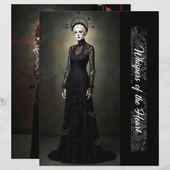 Ephemera Sheet Gothic Rose Queen (Devant / Derrière)