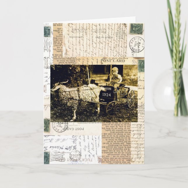 Éphémères de carte de chèvre, anniversaire (Devant)