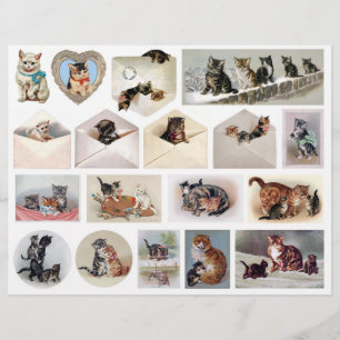 Éphémères de chats vintage Helena Maguire découpes