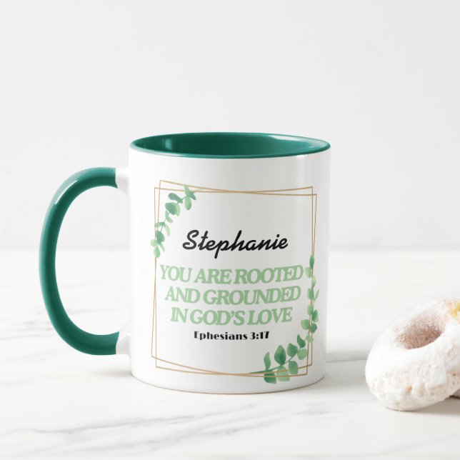 Ephésiens 3:17 Vous Êtes Raconté Mug Personnalisé (Avec donut)