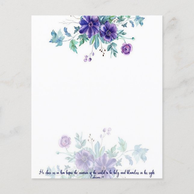 Éphésiens de l'anémone de l'aquarelle violette 4:1 (Devant)