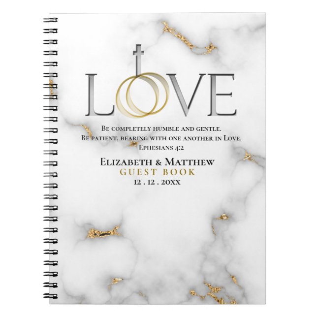 Ephésiens de l'Écriture Amour 4:2 Livre d'invité M (Devant)
