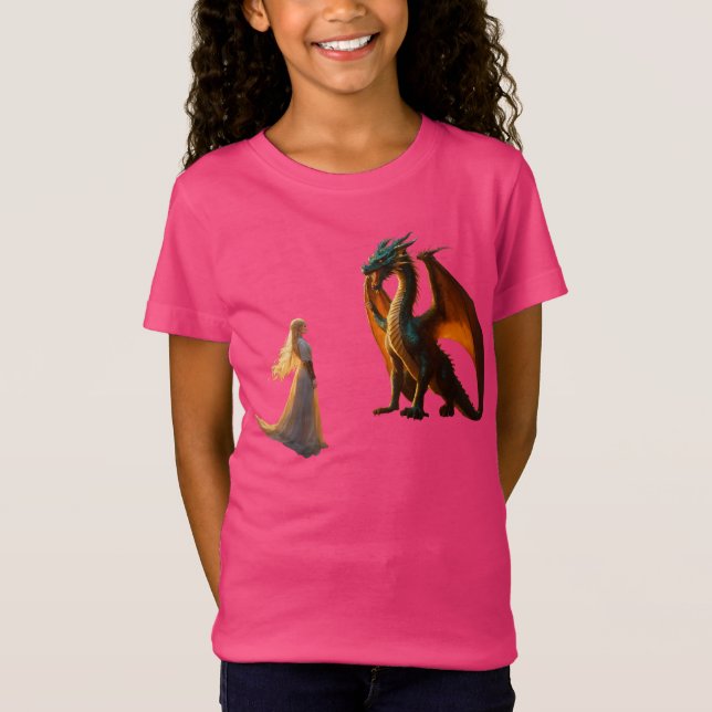 Epic Dragon vs Knight Battle T-Shirt Design (Devant)