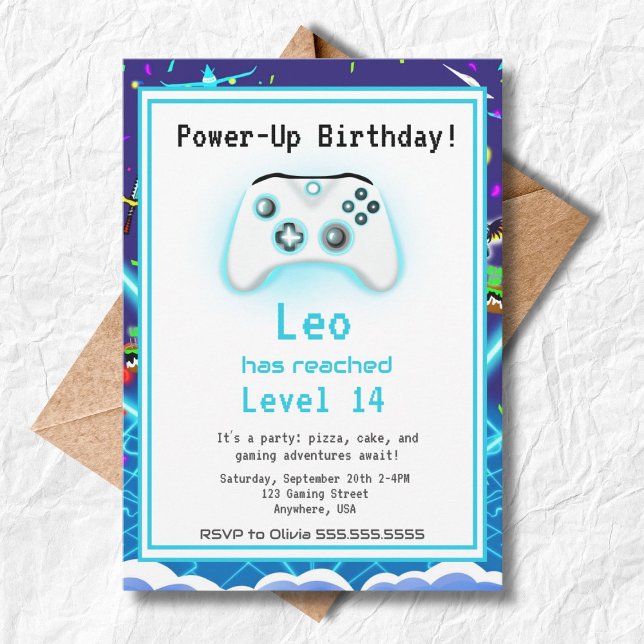 Epic Gamer Happy 14 Anniversaire Invitation Critic (Créateur téléchargé)