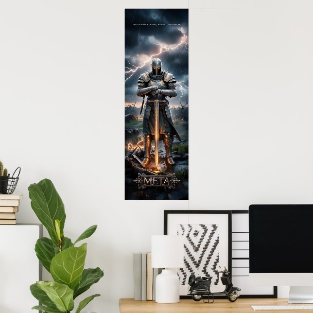 Epic Knight Warrior Poster numérique Fantas médiév (Bureau à domicile)