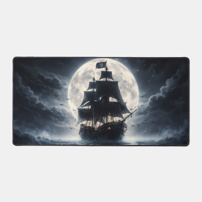 Epic Pirate Ship Moon Mouse Pad – Dark Ocean Pirat (Recto)