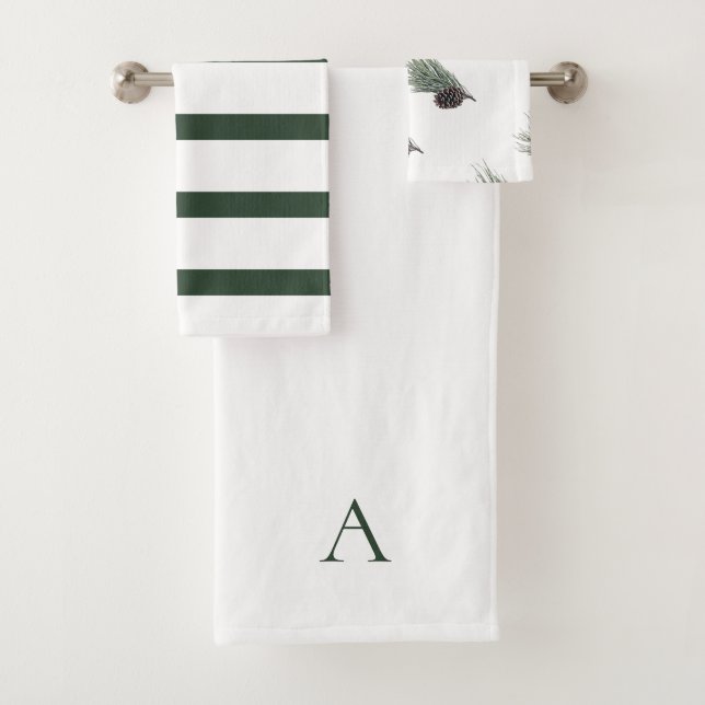 Épicéa Monogramme Personnalisé Vert & Blanc de Noë (En situation)