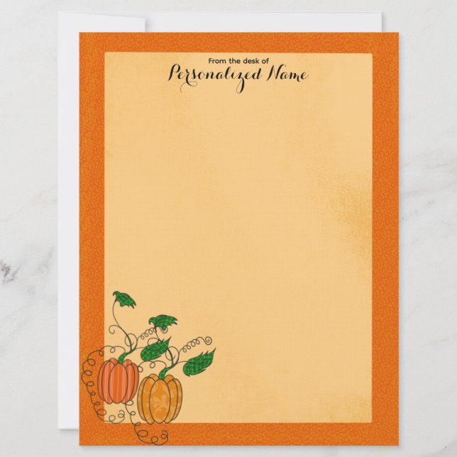 Épices citrouilles - Feuille de papier non doublée (Devant)