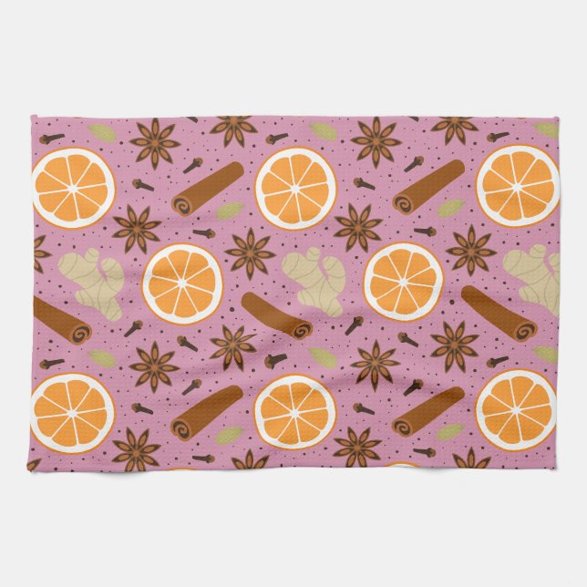 épices de Noël Serviettes de cuisine (Horizontal)