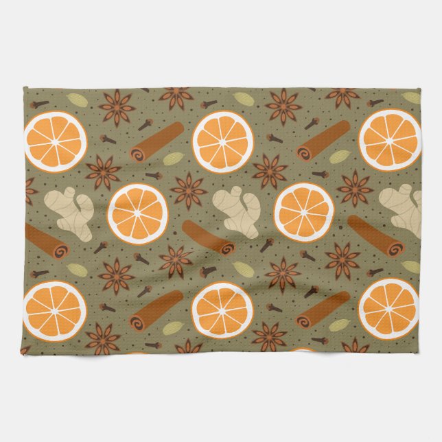 épices de Noël Serviettes de cuisine (Horizontal)