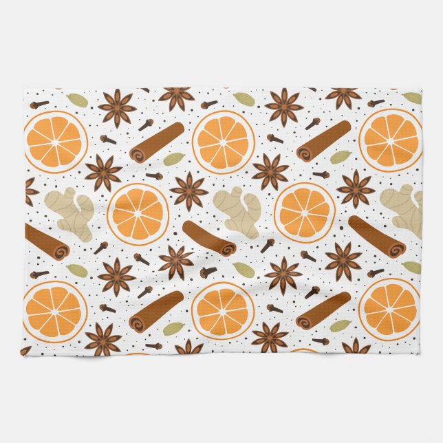 épices de Noël Serviettes de cuisine (Horizontal)