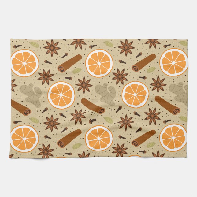 épices de Noël Serviettes de cuisine (Horizontal)