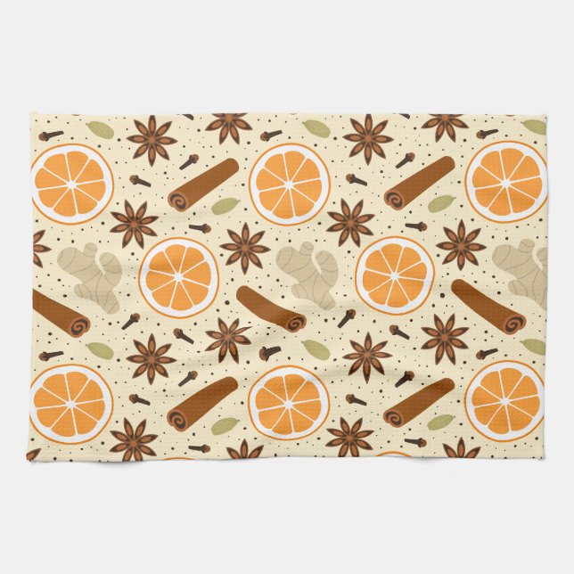 épices de Noël Serviettes de cuisine (Horizontal)