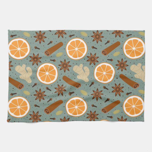 épices de Noël Serviettes de cuisine (Horizontal)