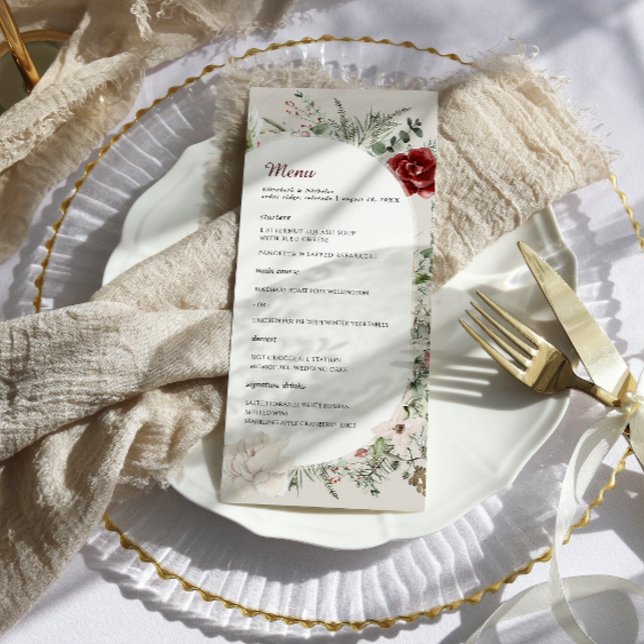 Épinette et dentelle | Menu Mariage Floral d'hiver (Créateur téléchargé)