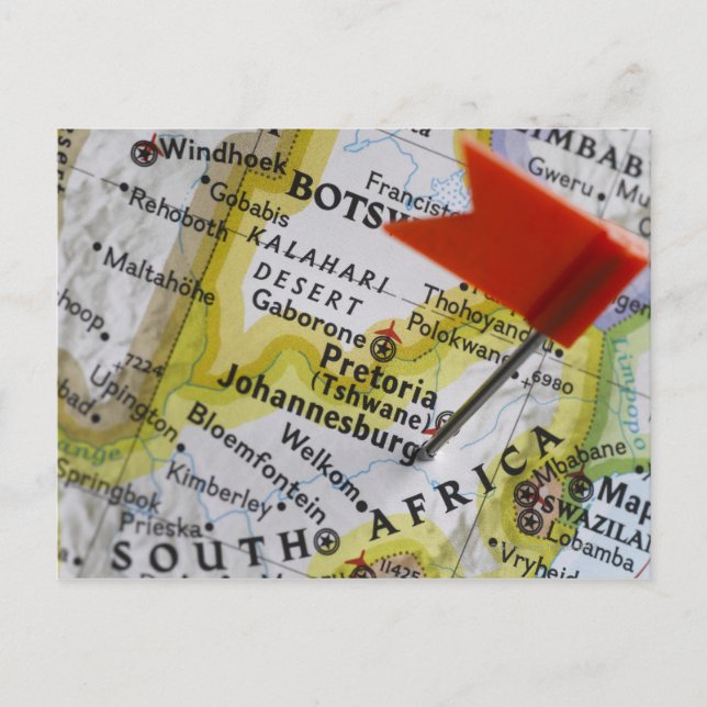 Épingle de carte placée à Johannesburg, en Afrique (Devant)