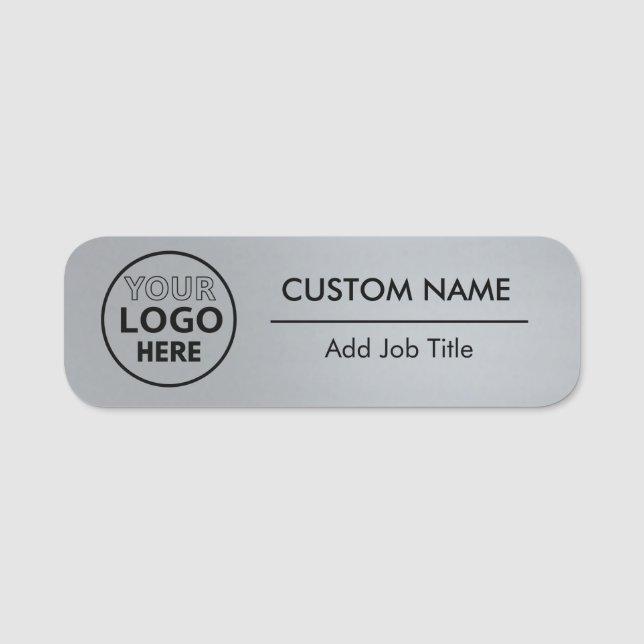 Épingle de style argent métallique ou badge employ (Devant)