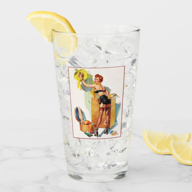 Épingle vers le haut fille - Verre à pinte (Devant glace)