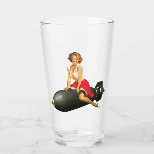 Épingle vers le haut fille - Verre à pinte (Devant)