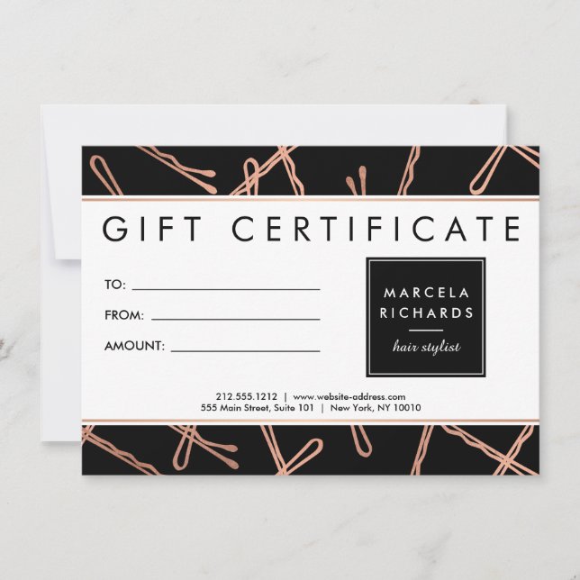 Épingles à cheveux en or rose chic Cadeau pour coi (Devant)