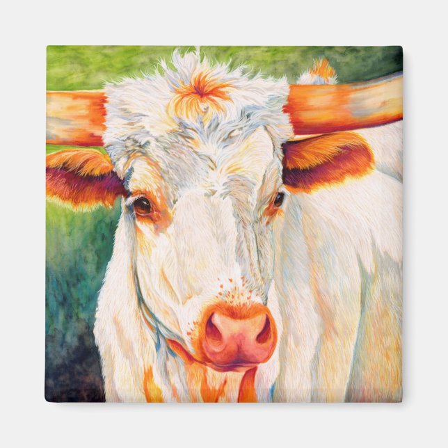 Épingles - Longhorn Heifer Magnet de vache (Devant)