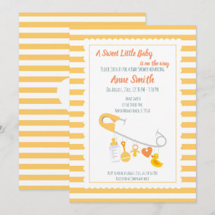 Épinglette charmes bébé Invitation à une baby show