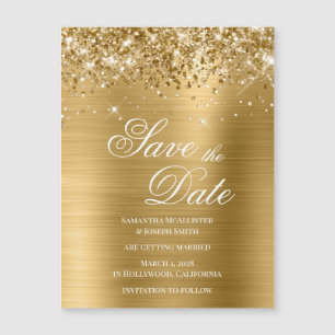 Épinglez Date de Mariage en Feuille d'Or Pailletée