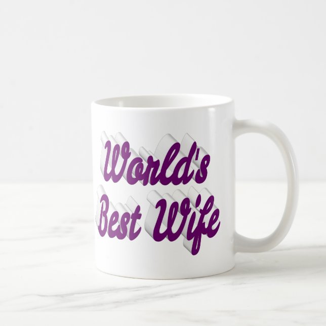 Épouse avec mug à café à moitié texte violet (Droite)