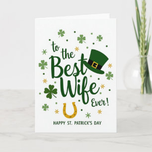 Épouse Carte Saint-Patrick en feuille d'or faux