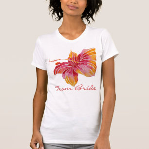 Épouse d'équipe   T-shirt fleur d'Hibiscus hawaïen