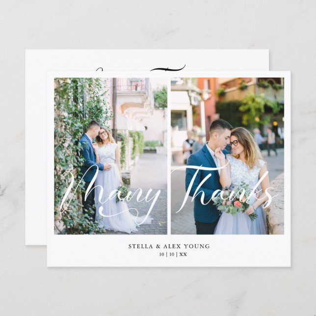 Épouse et pièce 2 Photos Collage de la main Lettré (Devant / Derrière)