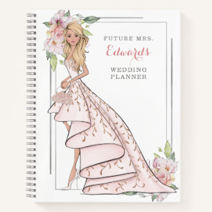 Épouse rougissante dans le Carnet Wedding planner 