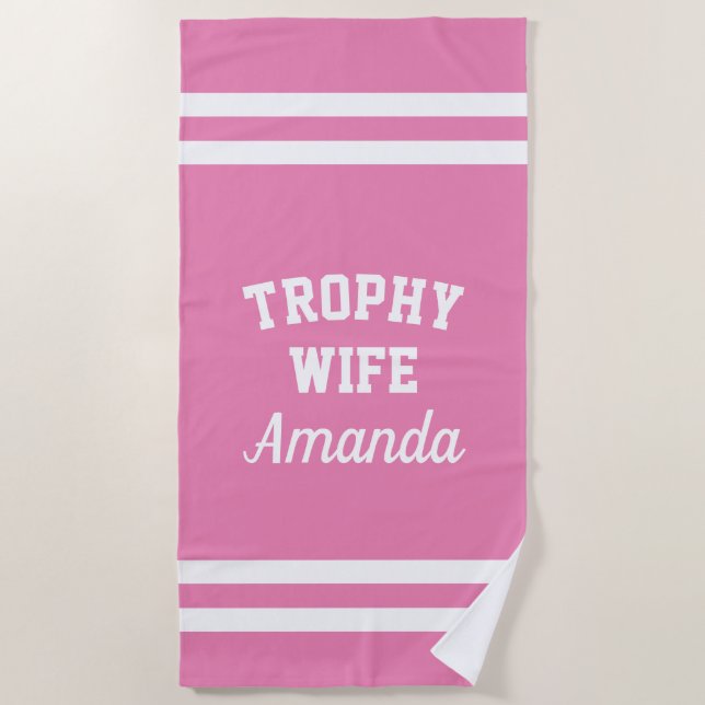 ÉPOUSE TROPHÉE serviette de plage drôle pour femme (Devant)