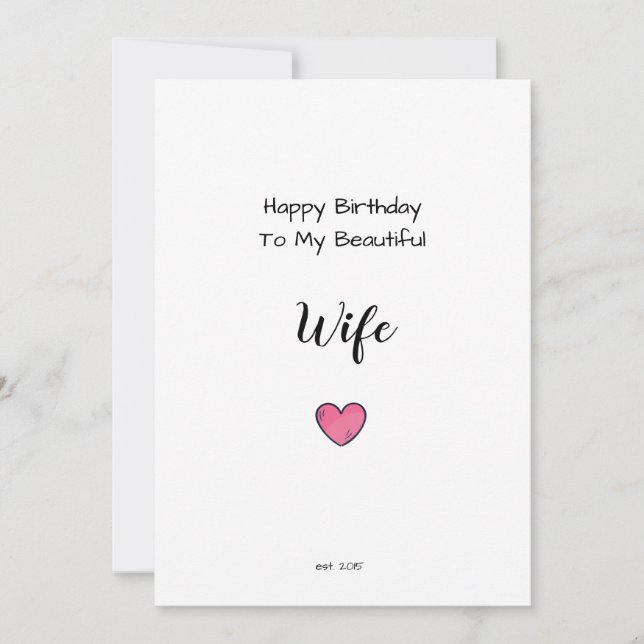 Épouse, tu me manques, carte d'anniversaire romant (Devant)