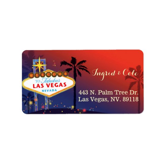 Épouser crépusculaire illustré de Las Vegas Étiquette D’adresse