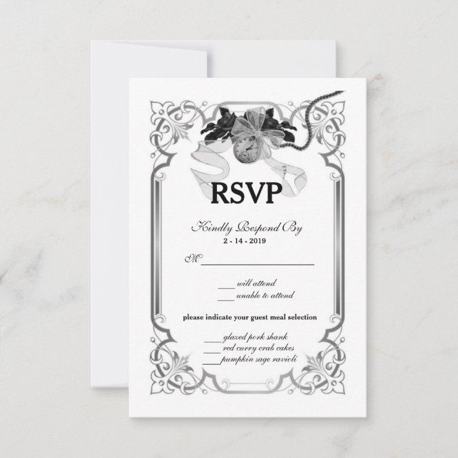 Épouser il était une fois la carte de RSVP (Devant)