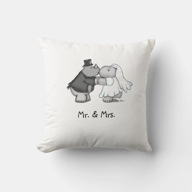 Épouser le coussin avec des jeunes mariés (Recto)